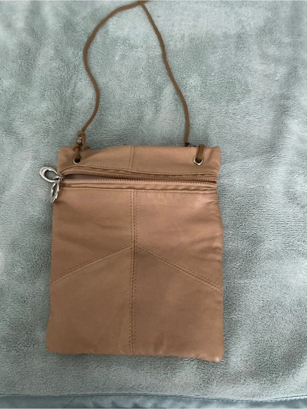 Compact Beige Crossbody Wallet Bag - Women
